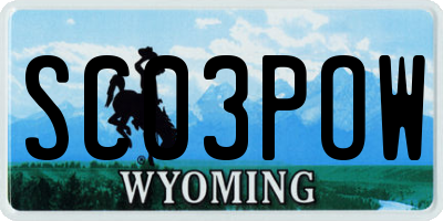 WY license plate SC03POW