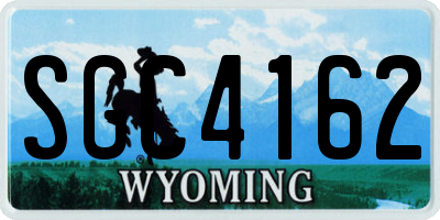 WY license plate SGC4162