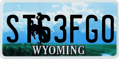 WY license plate ST63FGO