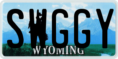 WY license plate SWGGY