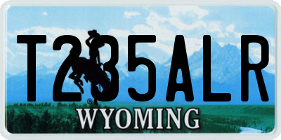 WY license plate T235ALR