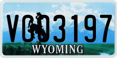 WY license plate VGO3197