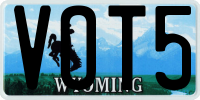 WY license plate VOT5