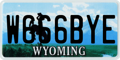 WY license plate W666BYE