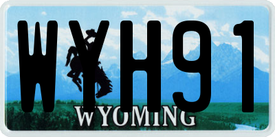 WY license plate WYH91