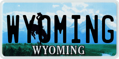 WY license plate WYOMING