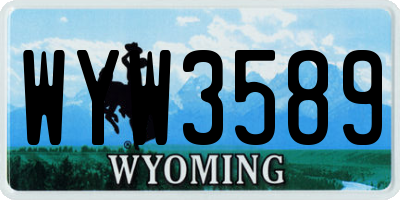 WY license plate WYW3589