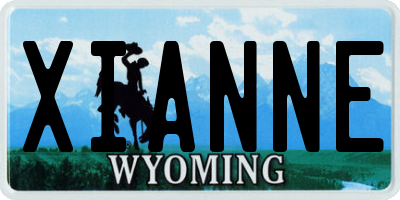 WY license plate XIANNE