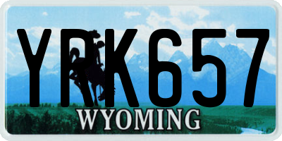 WY license plate YRK657