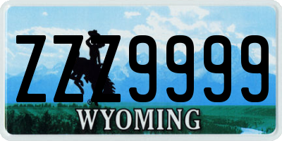 WY license plate ZZZ9999